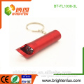 Factory Bulk Sale Mini Size 3*LR44 button cell Operated Color Matal Material Mini 3 Led torch keychain with Bottle Opener
